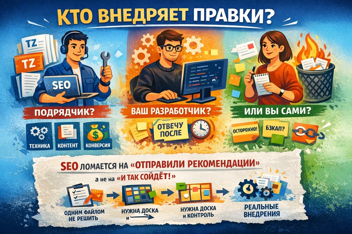 Кто должен внедрять правки: подрядчик, ваш разработчик или вы сами