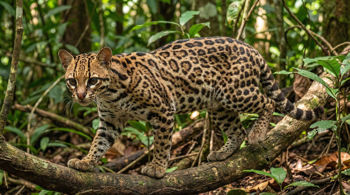 Тропический длиннохвостый котик маргай