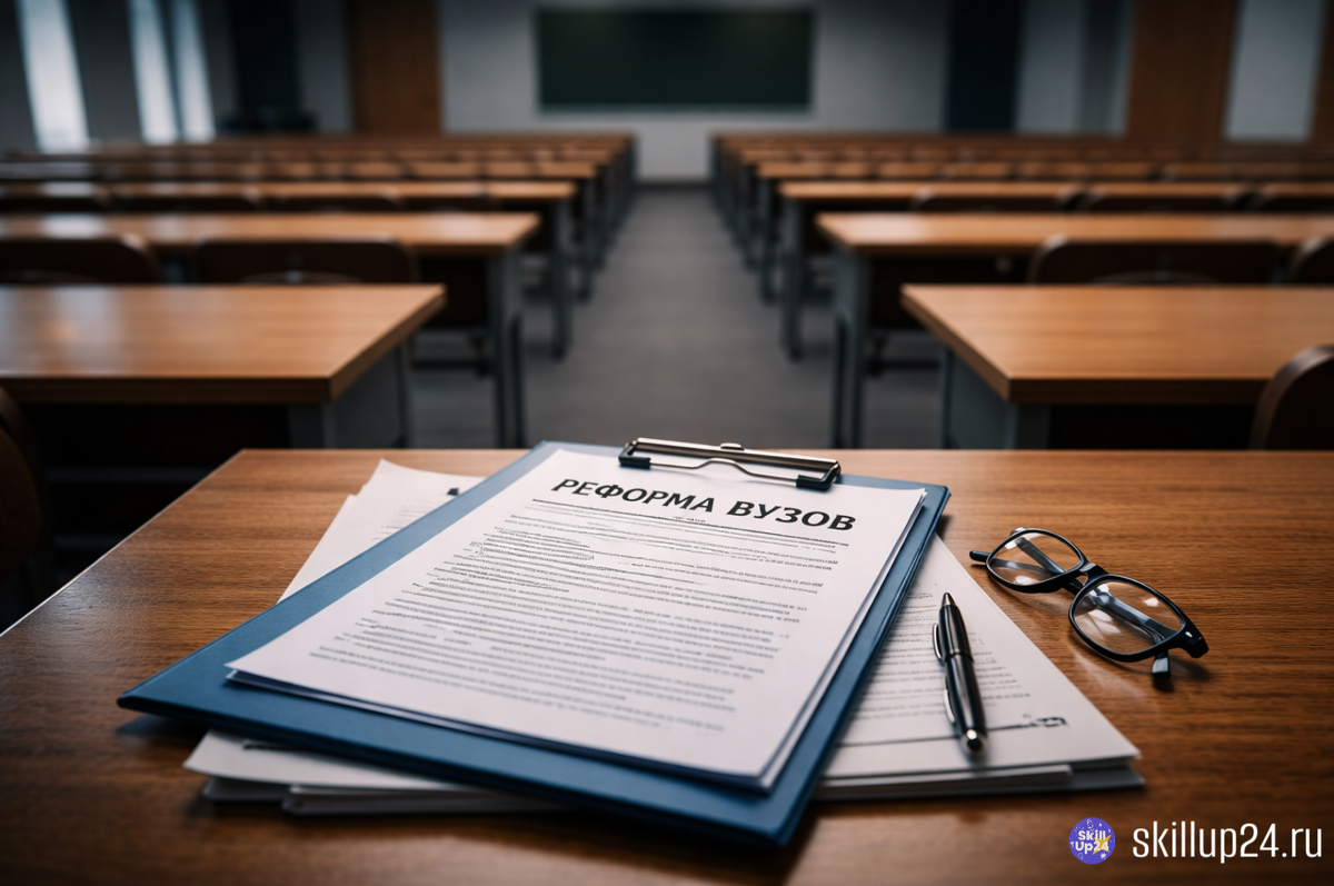 В 2026 году система образования ждёт серьёзная реорганизация вузов. Всё чаще звучат вопросы: закроют ли вузы в России, какие колледжи могут попасть под сокращение и как будет формироваться рейтинг вузов России в новых условиях?

Обсуждаемые реформы образования 2026 предполагают не только обновление программ, но и пересмотр эффективности учебных заведений. Отдельное внимание уделяется качеству подготовки: возможны решения о слиянии или закрытии учреждений с низкими показателями. Тема слабых колледжей и их закрытия становится предметом широкой дискуссии — что это: оптимизация или риск потери доступности образования?

В статье разбираем:

какие вузы могут попасть под реорганизацию в 2026 году;

по каким критериям формируется рейтинг вузов России;

действительно ли возможны массовые закрытия;

как абитуриентам правильно ориентироваться в условиях изменений.

Онлайн-школа SkillUp24 помогает ученикам 1–11 классов заранее выстраивать образовательную стратегию и готовиться к поступлению с учётом реформ в городах:
Астрахань, Барнаул, Владимир, Владивосток, Волгоград, Воронеж, Екатеринбург, Ижевск, Иркутск, Казань, Калининград, Кемерово, Киров, Краснодар, Красноярск, Липецк, Махачкала, Москва, Набережные Челны, Нижний Новгород, Новокузнецк, Новосибирск, Омск, Оренбург, Пенза, Пермь, Ростов-на-Дону, Рязань, Самара, Санкт-Петербург, Саратов, Сочи, Томск, Тольятти, Тула, Тюмень.