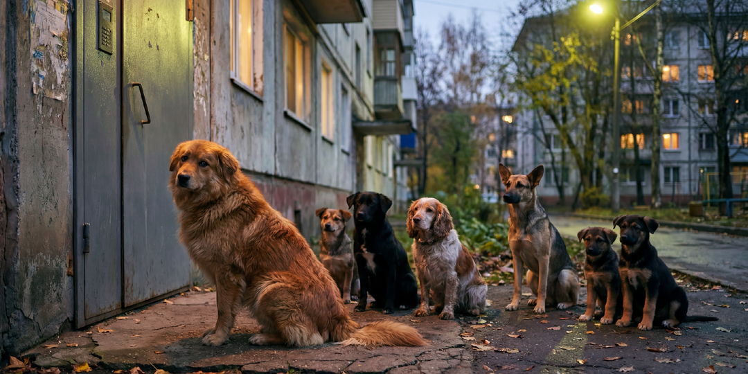 Семь собак сидели у подъезда каждый вечер