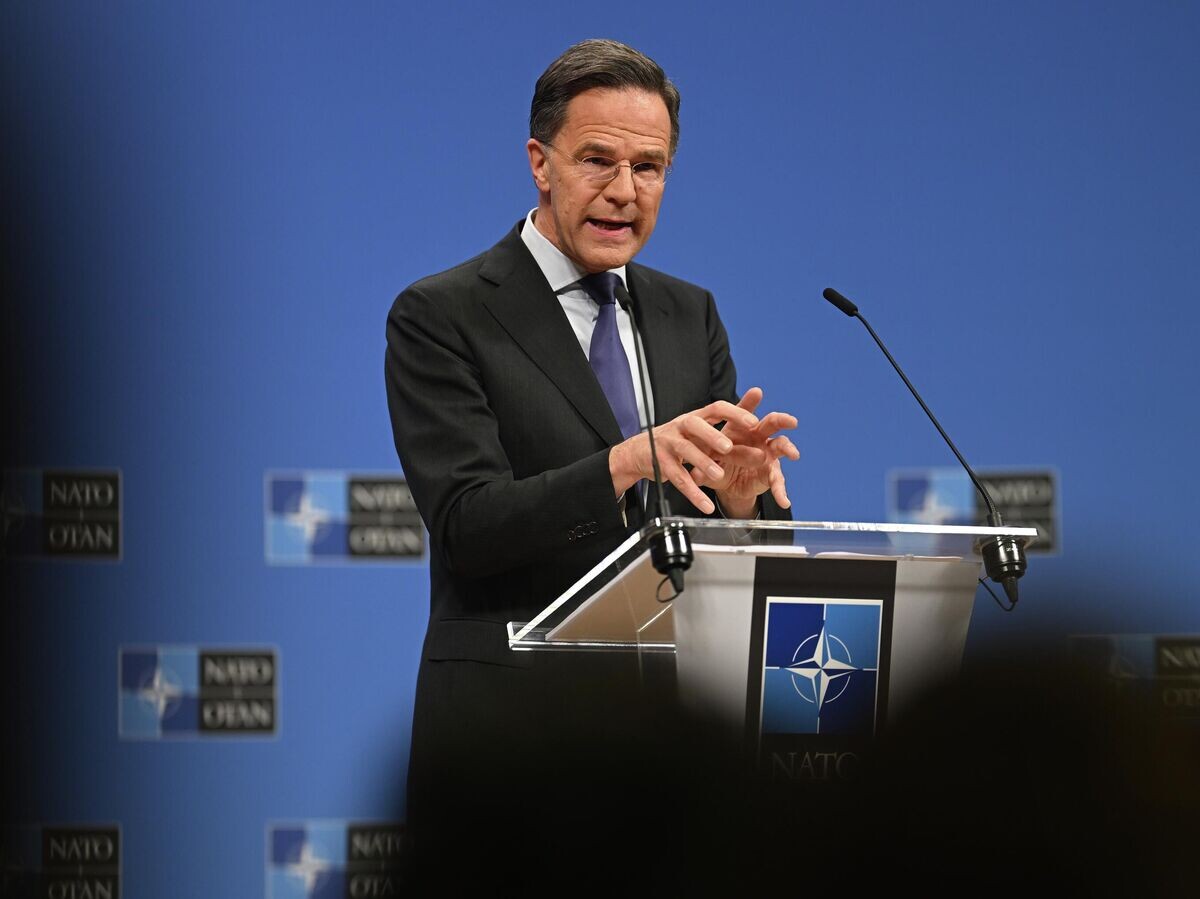    Генеральный секретарь НАТО Марк Рютте во время пресс-конференции в штаб-квартире НАТО в Брюсселе, Бельгия | © Getty Images / Leon Neal
