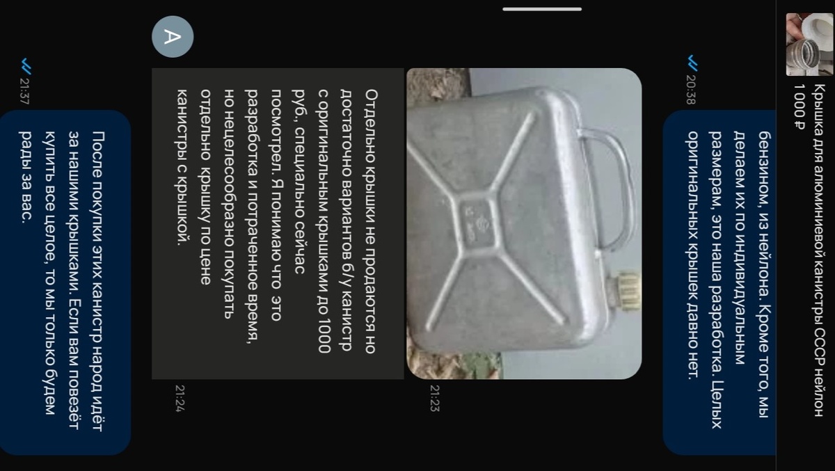 Скрин Автора канала - переписка на Авито... Надо понимать, для публикации выбрала "знатока"