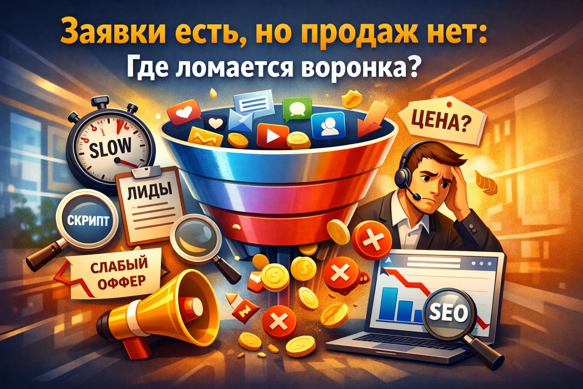 Почему заявки есть, но продаж нет: где ломается воронка 