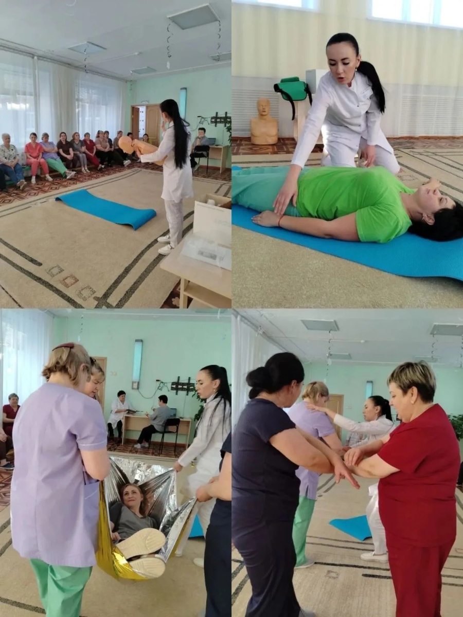 Кадры с мероприятия.Воспитатели, нянечки и методисты учреждения осваивали алгоритмы действий на случай, если секунды действительно решают всё.