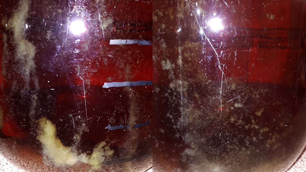 Сгустки или хлопья коллоидного характера. Абрикосовый бренди 2018. Дистиллят 1-го сорта.