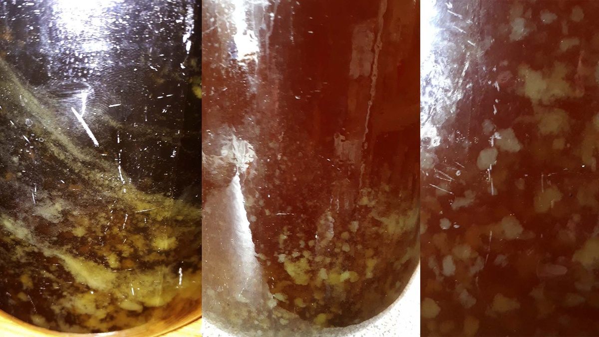 Сгустки или хлопья коллоидного характера. Абрикосовый бренди 2018. Дистиллят 1-го сорта.