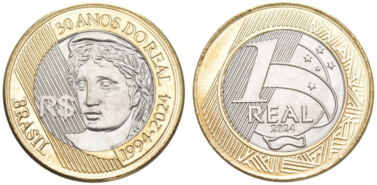 Бразилия 1 реал 2024