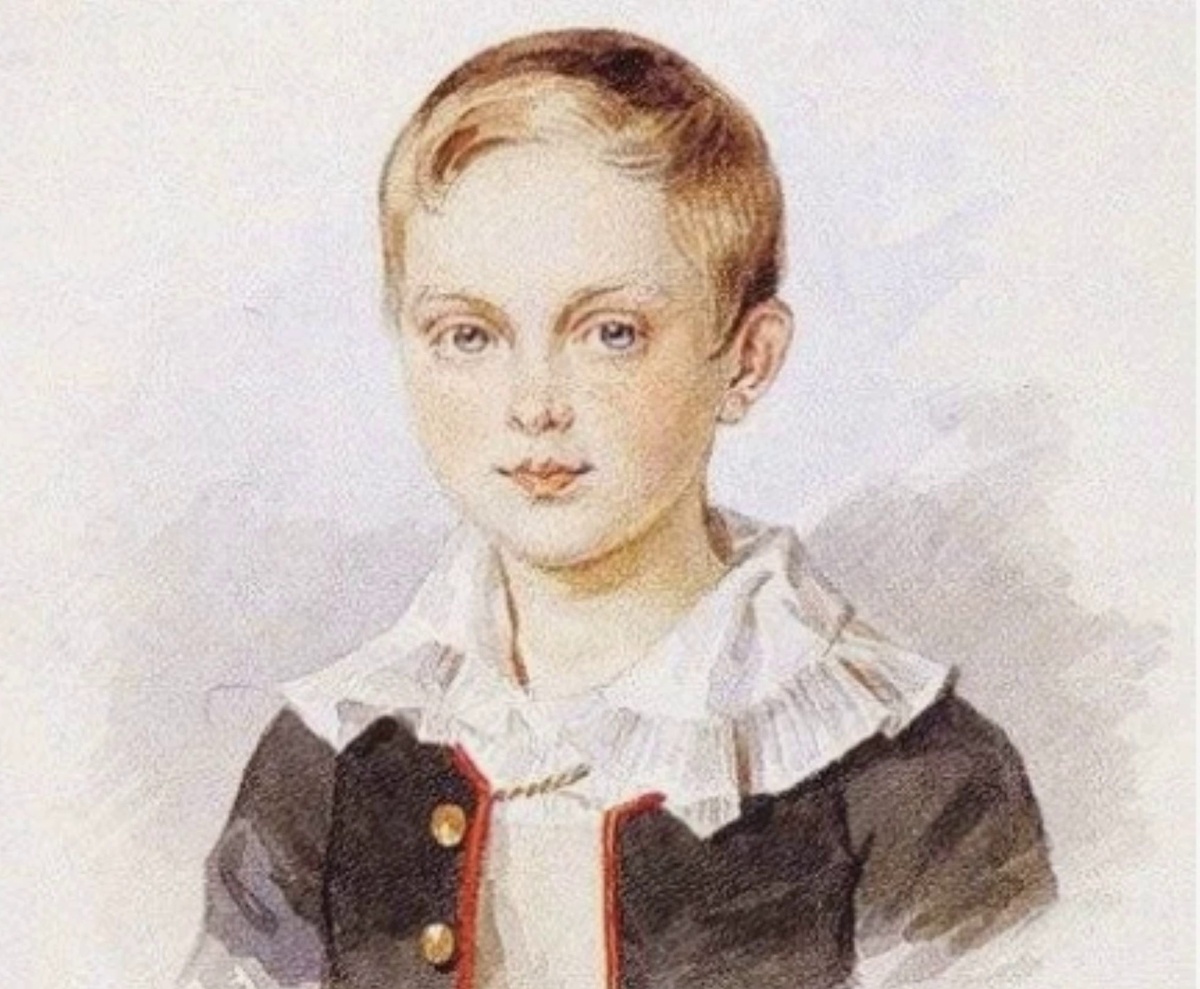 Портрет наследника цесаревича Александра Николаевича.1829 г. Государственный архив Акварель. Художник П.Ф. Соколов.