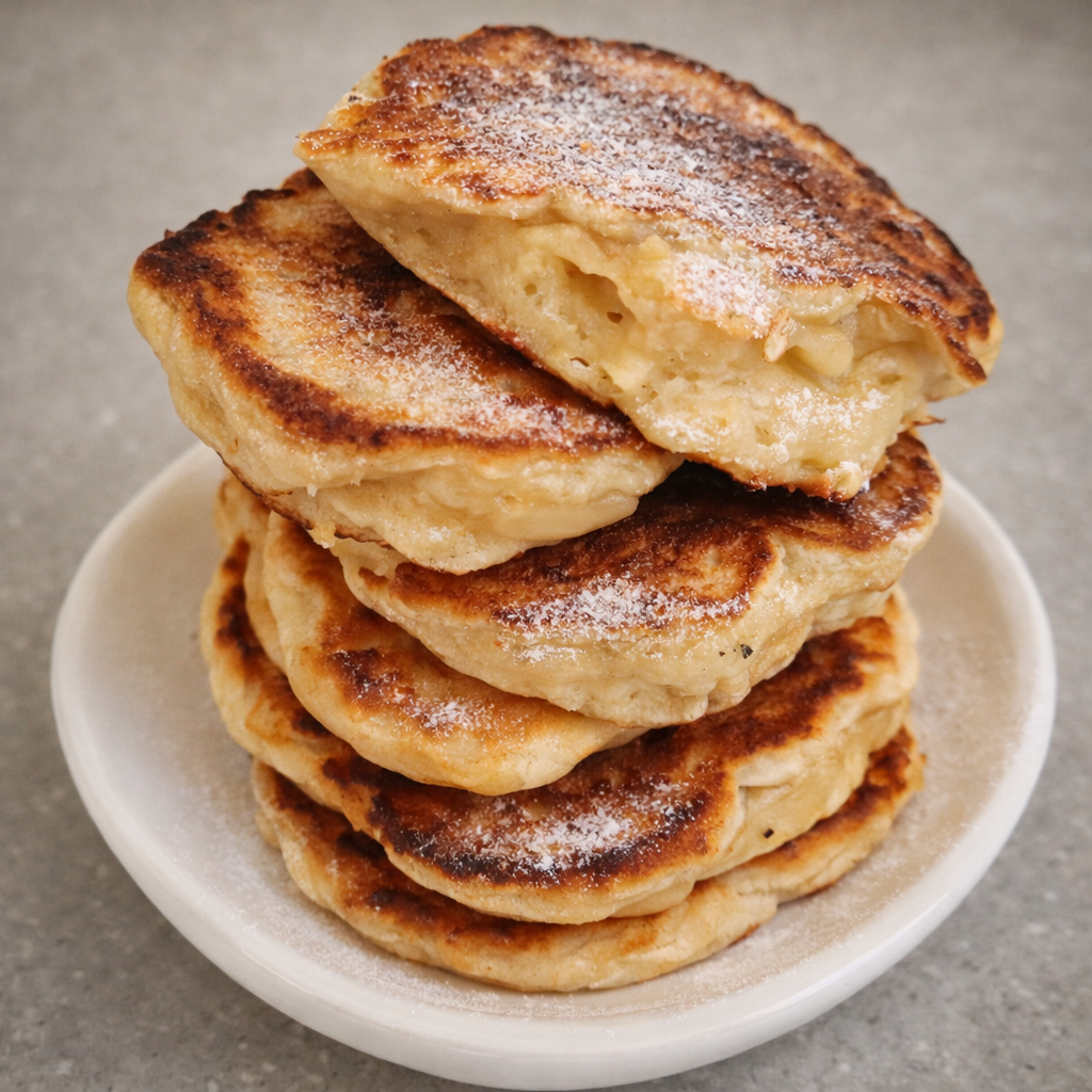 Пышные оладьи на кефире после корректировки пропорций.