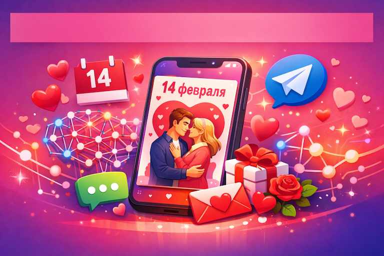 Промт Открытка к 14 февраля со своим фото за 5 минут в Telegram