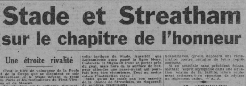 Paris-Soir в номере от 29.12.1935 пишет про футболистов из Москвы на хоккейном матче