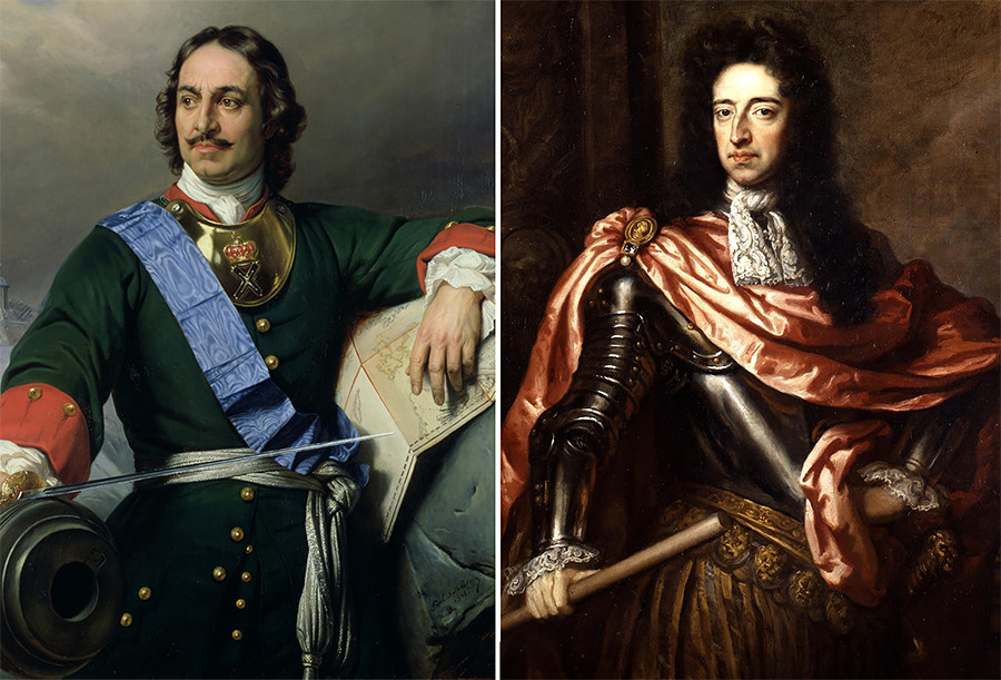 Русский царь Петр I Великий и английский король Вильгельм III Оранский были лично знакомы и на протяжении ряда лет с уважением относились друг к другу 