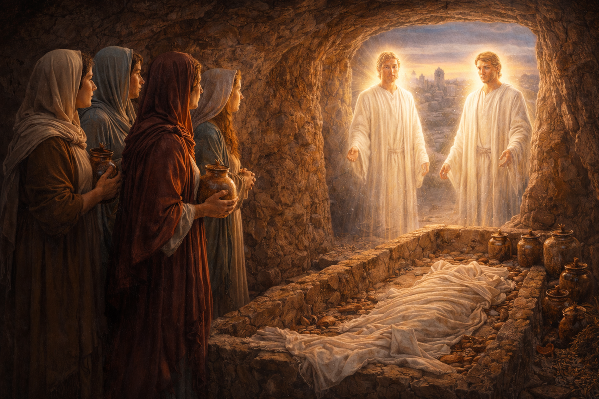 Женщины и ангелы у гробницы