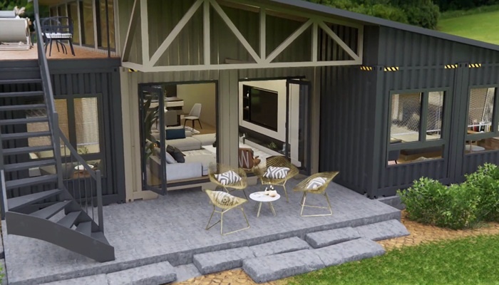 Увеличена высота центральной части дома. | Фото: customcontainerliving.com.