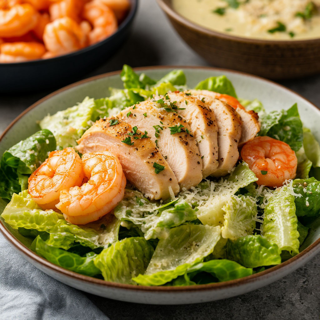 САЛАТ ЦЕЗАРЬ С КУРИЦЕЙ