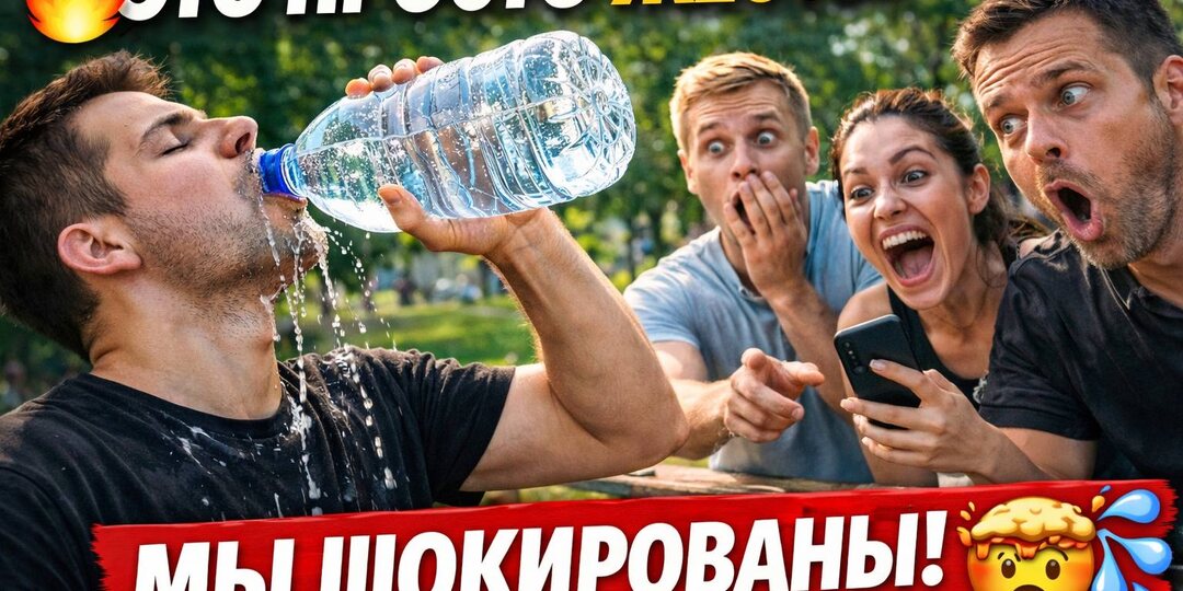 Парень сел на лавочку и выпил 5 литров за минуту… Реакция людей бесценна! 🤯🤣