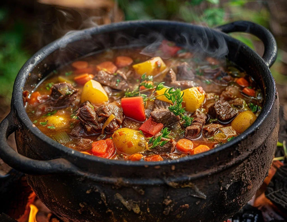 Рецепт шурпы из говядины на костре