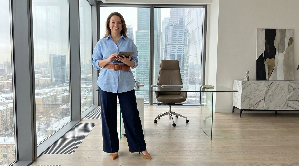 Широкий структурный ремень создаёт архитектуру силуэта