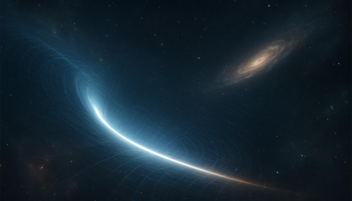 Свет всегда летит по прямой. Но если пространство искривлено невидимой массой, луч покорно огибает её — и приходит к нам уже с другого направления.