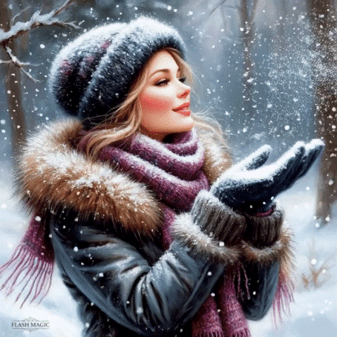 Ловлю снежинку прямо в руку... Иллюстрация из интернета.