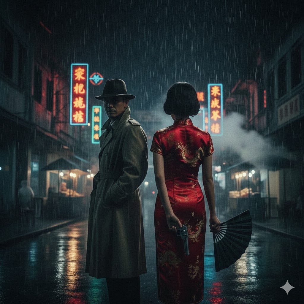 "Тень Триад над Сингапуром", иллюстрация создана сетью Джемини