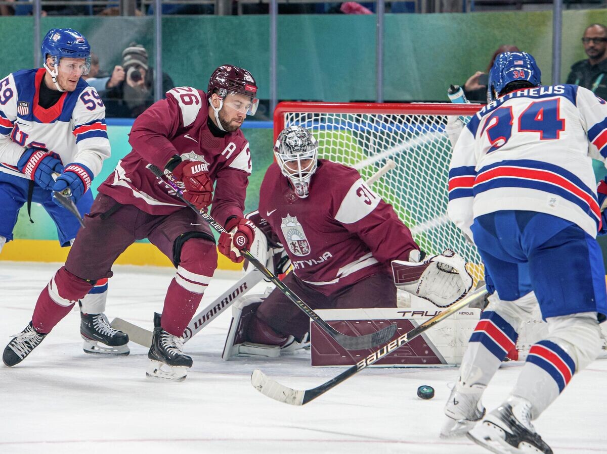    Эпизод матча США - Латвия на Олимпиаде-2026 | © Getty Images / RvS.Media/Monika Majer