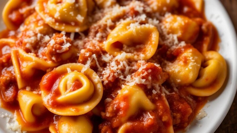     Тортеллини. Итальянское блюдо. Еда. Нейросети