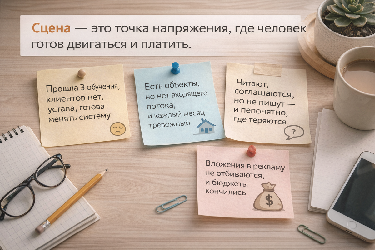 Сцена — это точка напряжения, где человек готов двигаться и платить.