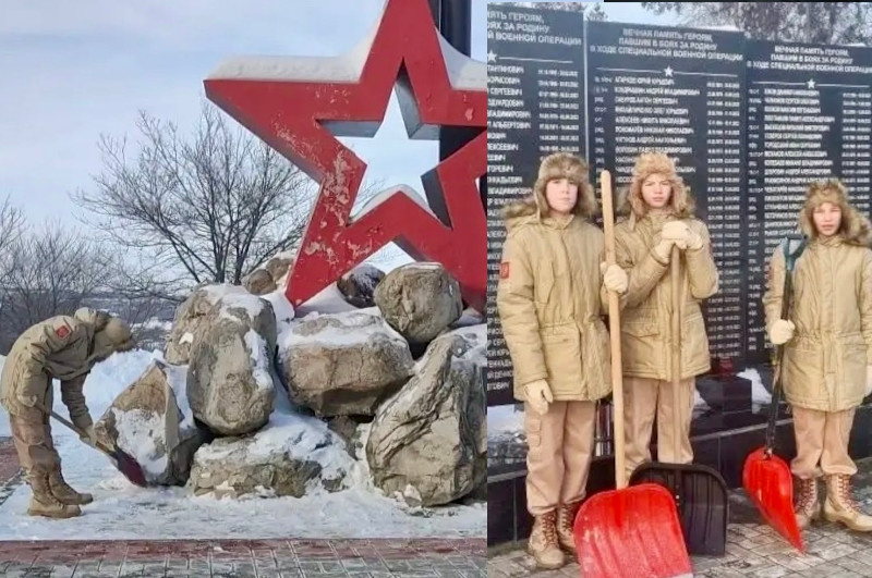    Акция по уборке снега (фото: Камышинский центр помощи детям)