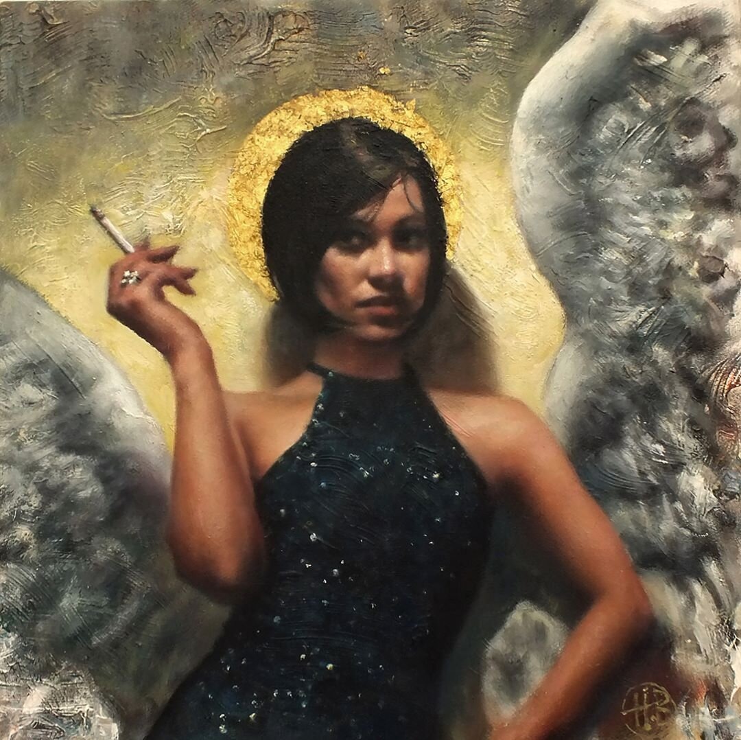 КАРТИНА ХУДОЖНИКА ХЭМИША БЛЕЙКЛА / Hamish Blakely / ИЗ ЕГО СЕРИИ " ТЫ НЕ АНГЕЛ..."/  “Out of Work. Angels Collection”