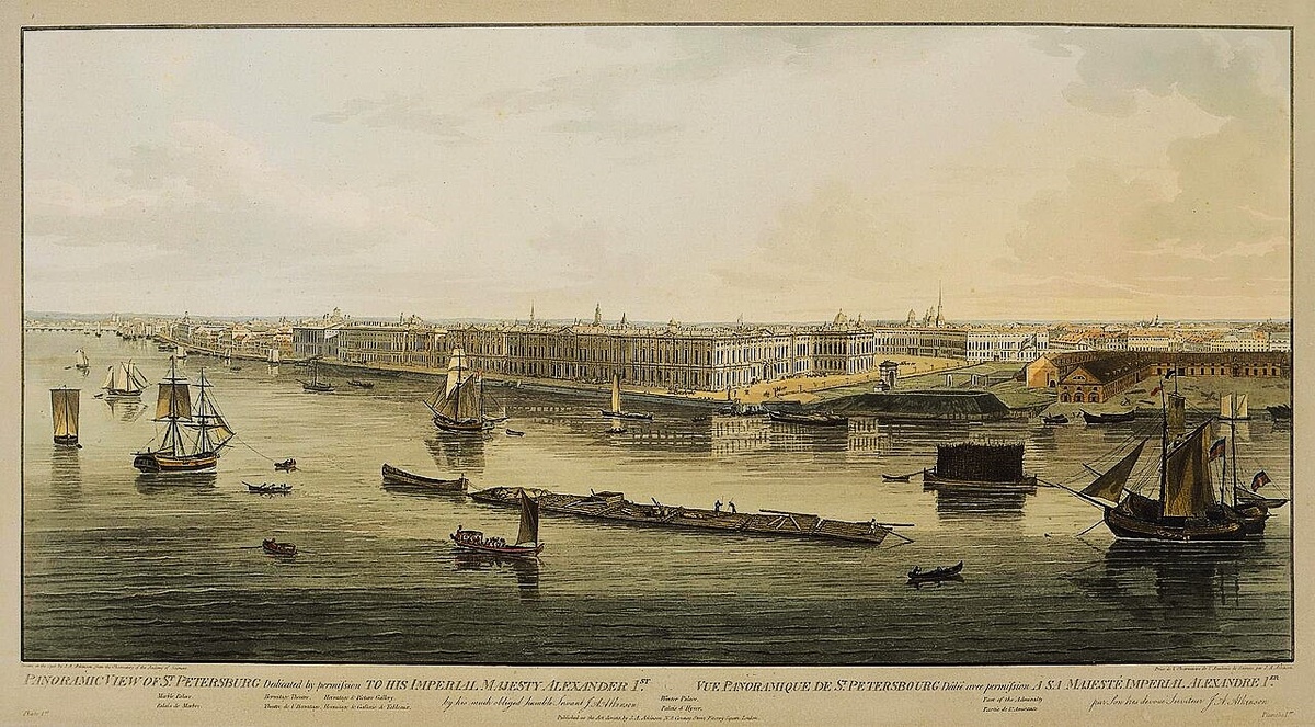 Панорама Петербурга Аткинсона 1802 года