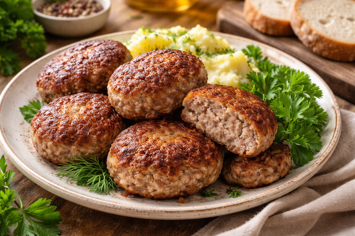 Домашние котлеты из фарша свинина говядина