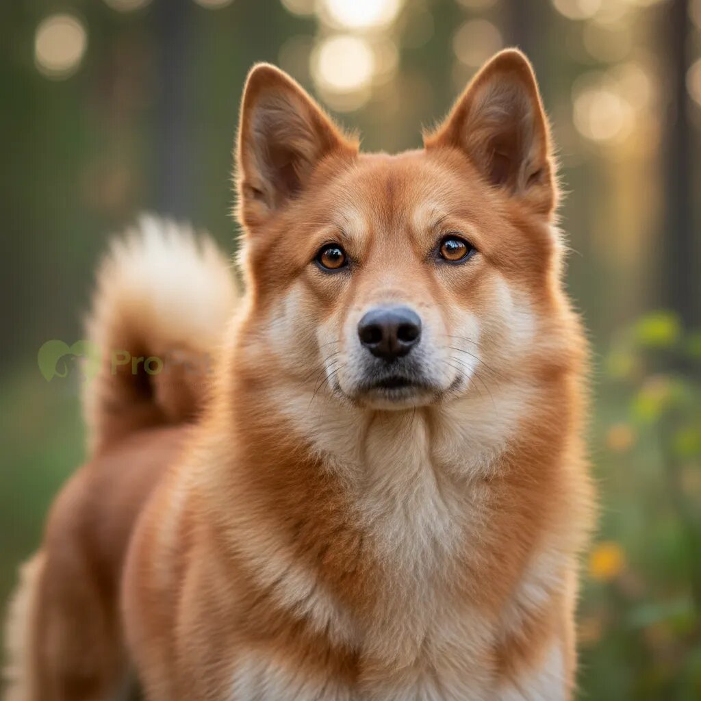 Портрет финского шпица с умным взглядом