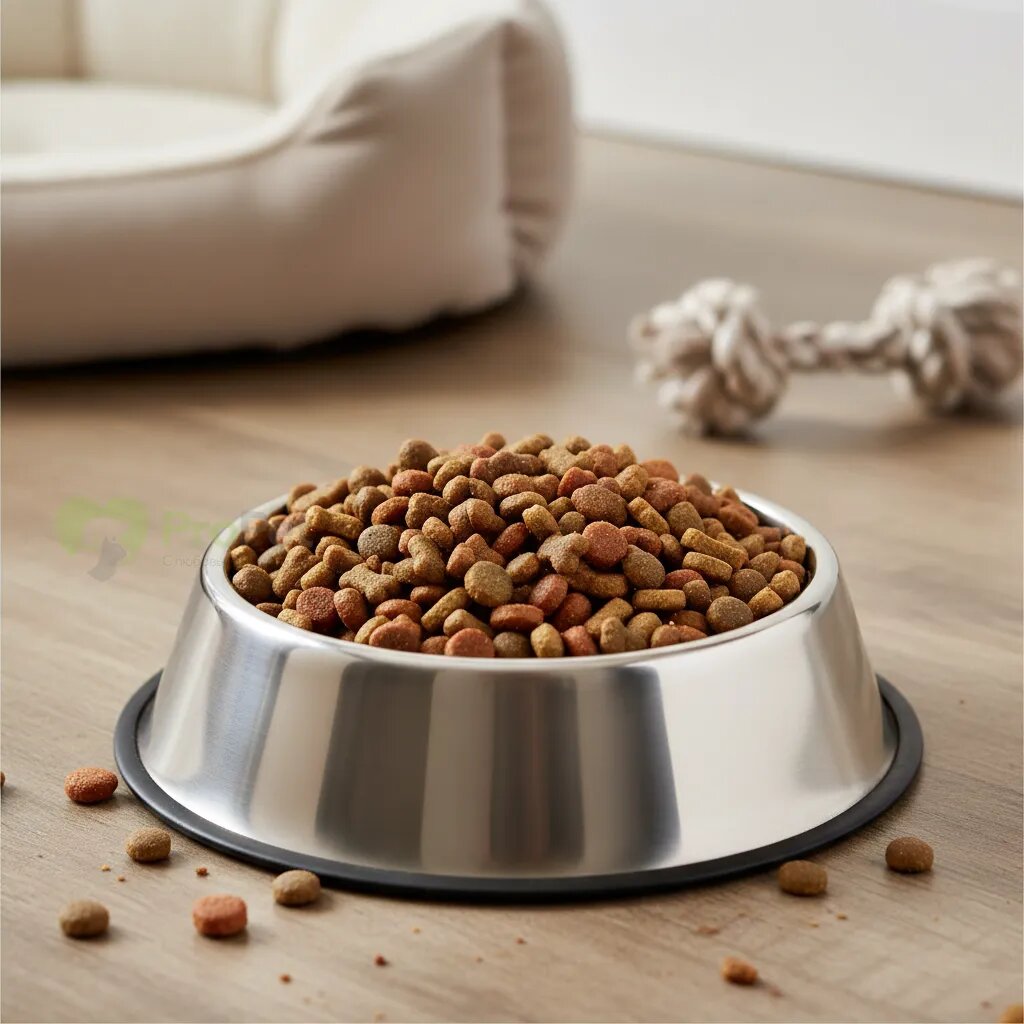 Миска с сухим кормом для собак