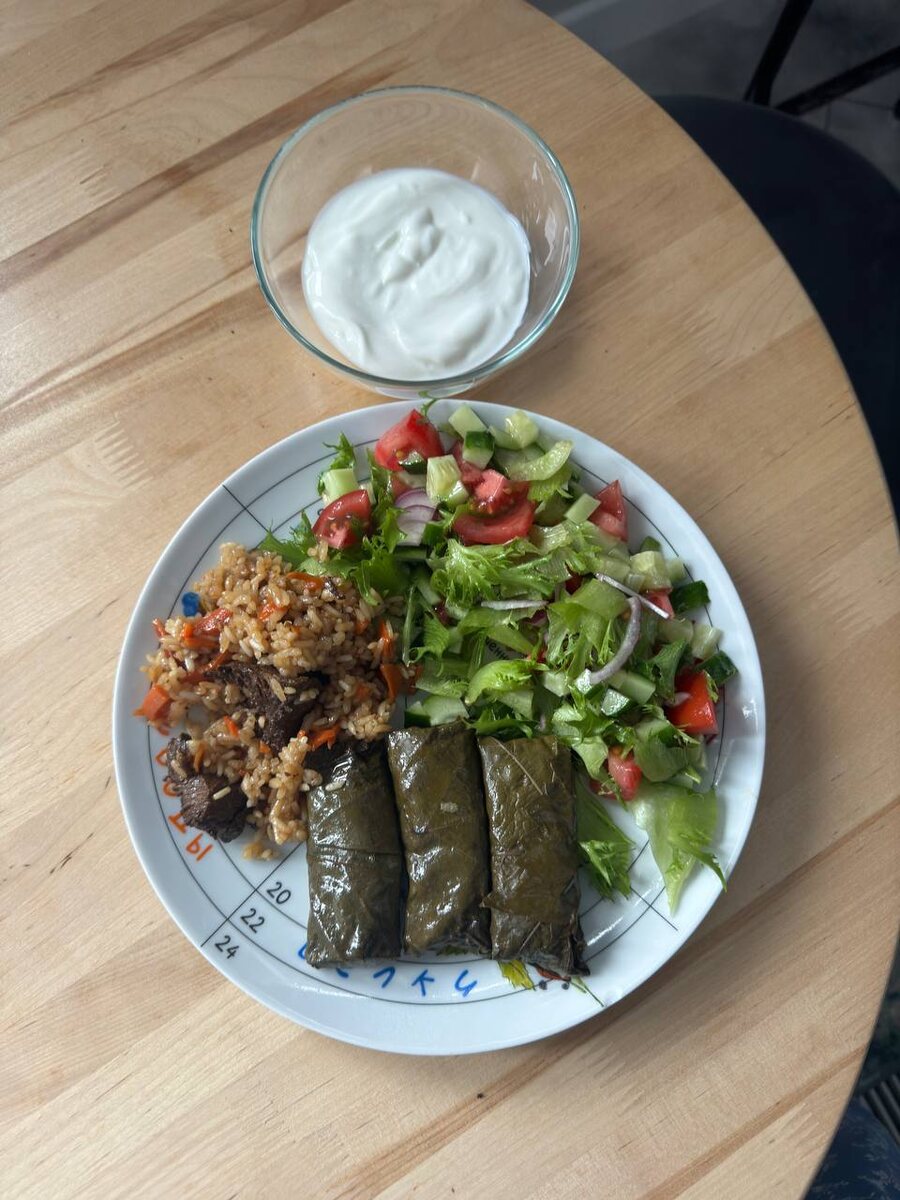 Простой ужин из заготовок по принципу тарелки 