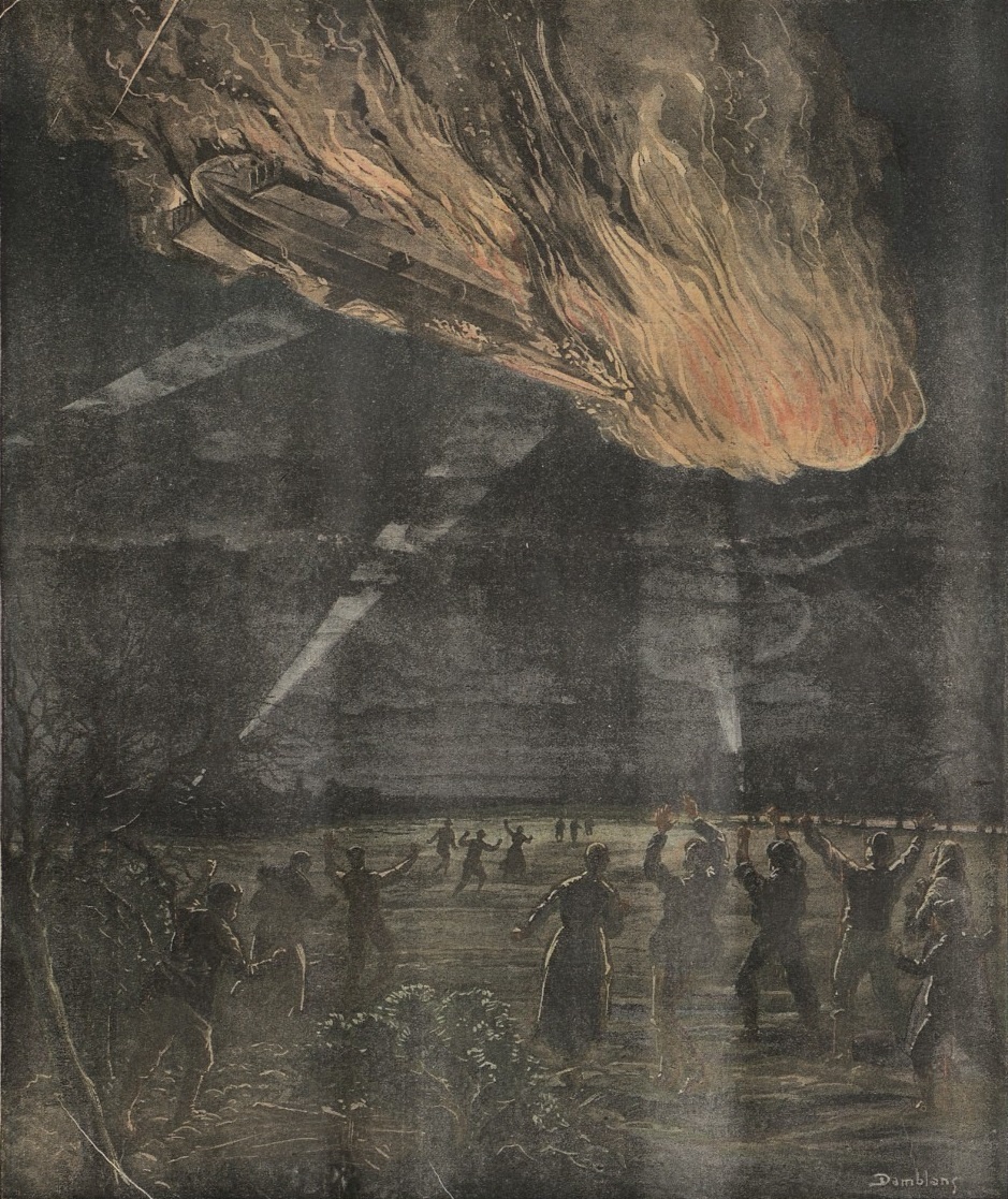 Обложка французского «Ле Пети Журналь» с горящим Цеппелином LZ 47 (LZ 77), сбитым Верденском сражении 21 февраля 1916 г. Источник: Le Petit Journal, - March 12, 1916