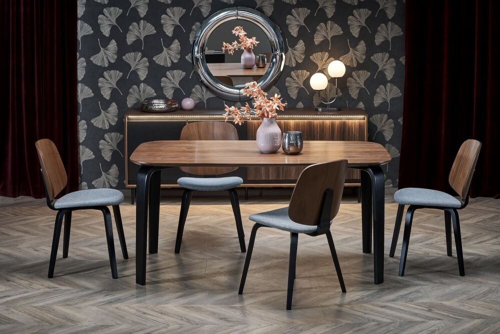 Стул кухонный Halmar K563 (серый/черный/орех)