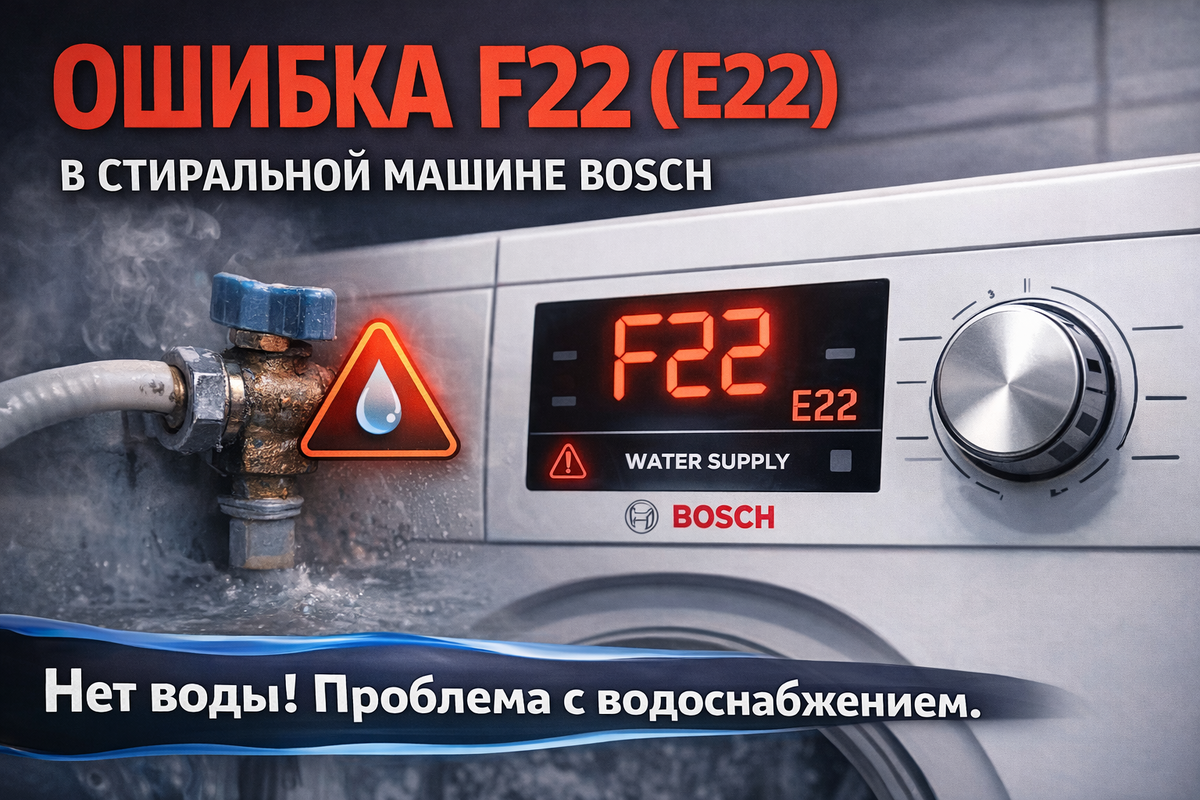 Ошибка F22 (E22) в стиральной машине Bosch