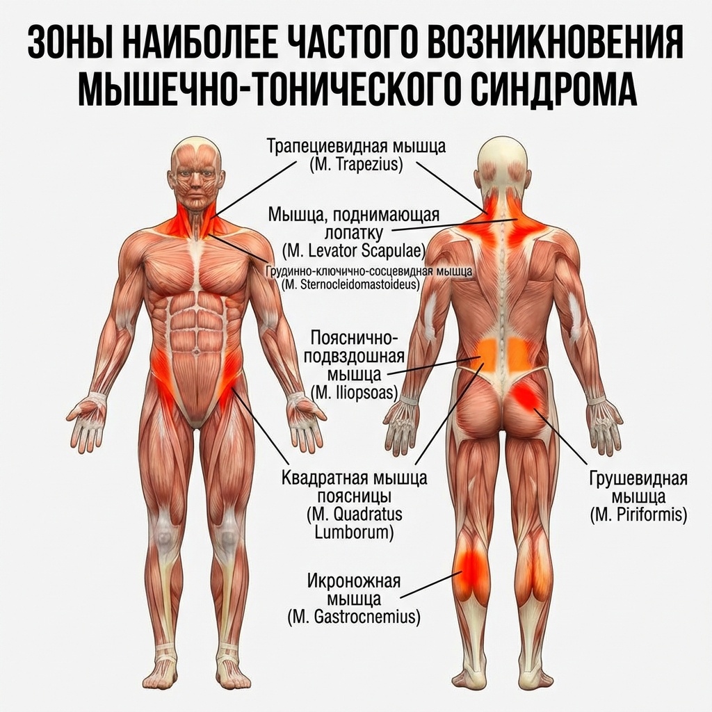 Зоны наиболее частого возникновения МТС