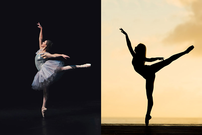 Глядя на картинку слева, мы точно можем сказать, что перед нами балерина в голубой пачке. А что справа? Вроде бы, тоже танцовщица, но вы уверены, что это живая девушка, а не картонный трафарет? / Фото: unsplash.com