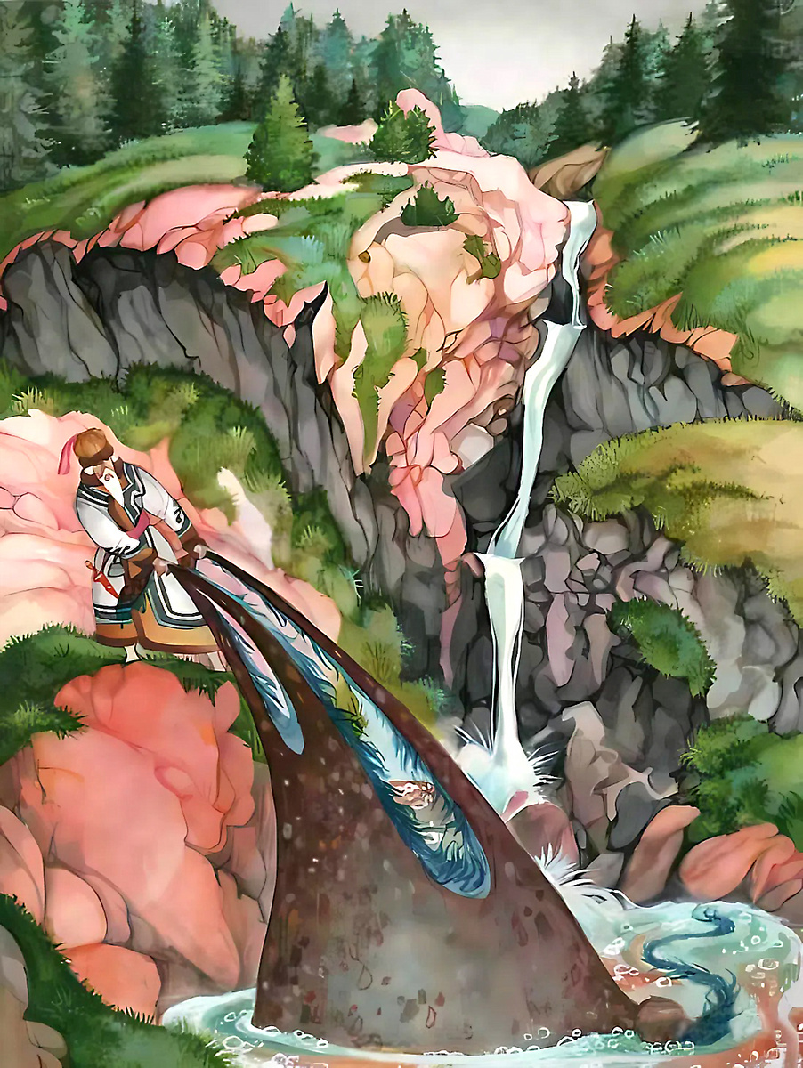 Использованы иллюстрации О. Ионайтис к книге алтайских народных сказок «Рыжий пес»: https://itexts.net/avtor-narodnye-skazki/326049-ryzhiy-pes-altayskie-narodnye-skazki-narodnye-skazki.htm