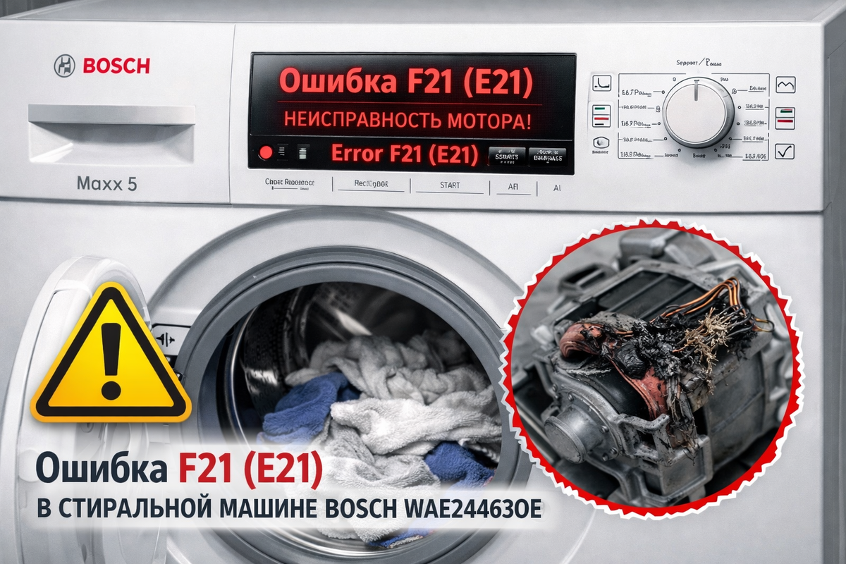 Ошибка F21 (E21) в стиральной машине Bosch Maxx 5 WAE24463OE