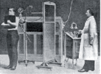 Рис. 1 Рентгеновой кабинет 1912г.