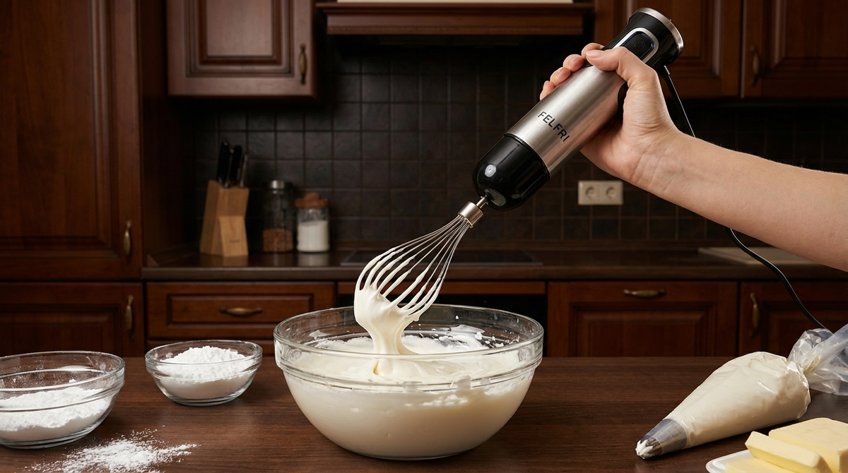 Как взбить блендером погружным сливочный крем