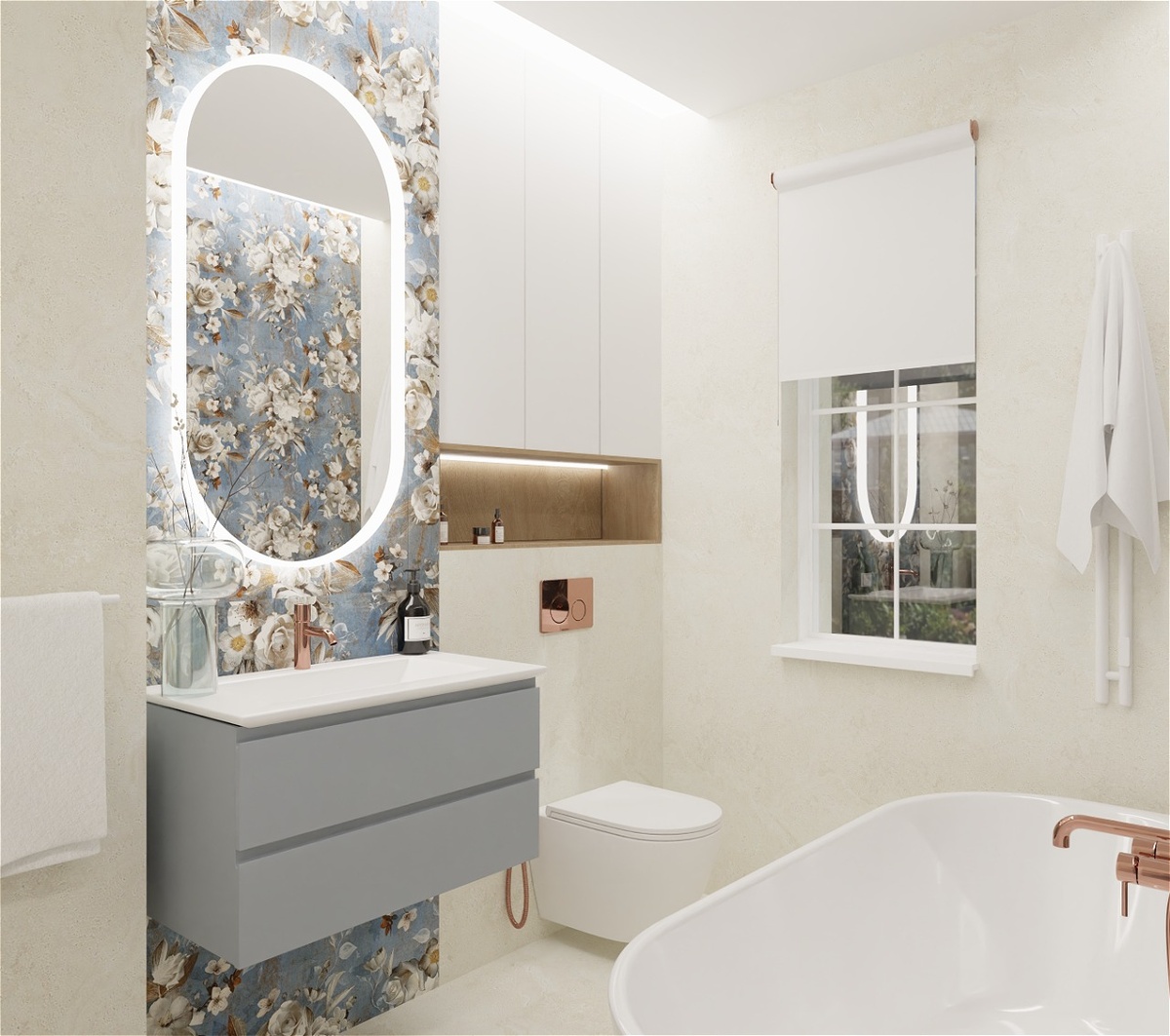 акцентная плитка за зеркалом из коллекции Naxos Alchymie