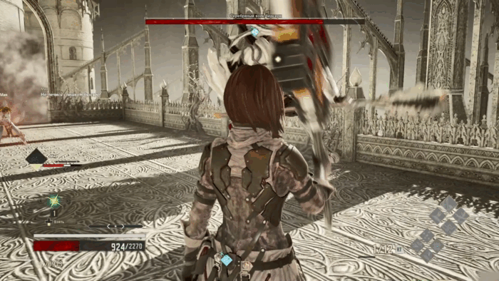 Gif картинка "Серебряный волк-берсерк размахивает своим топором"