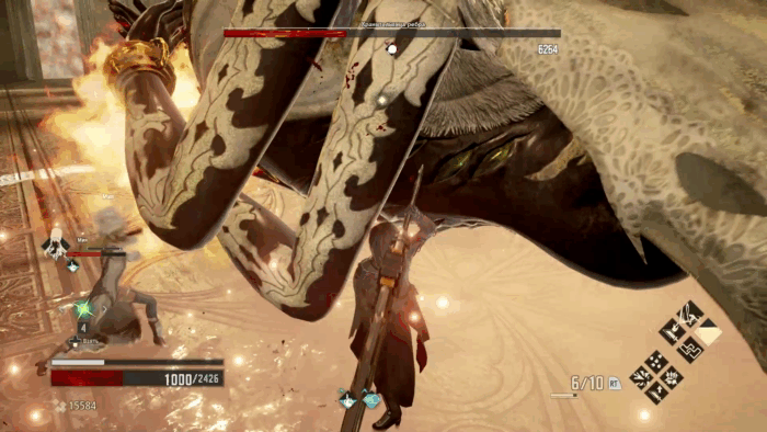 Gif картинка "Хранительница перемещается на противоположную часть арены"