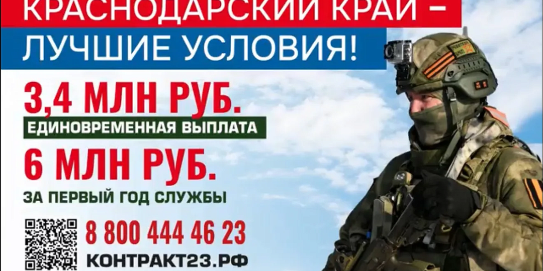 Самую высокую выплату контрактникам в ЮФО установила Кубань