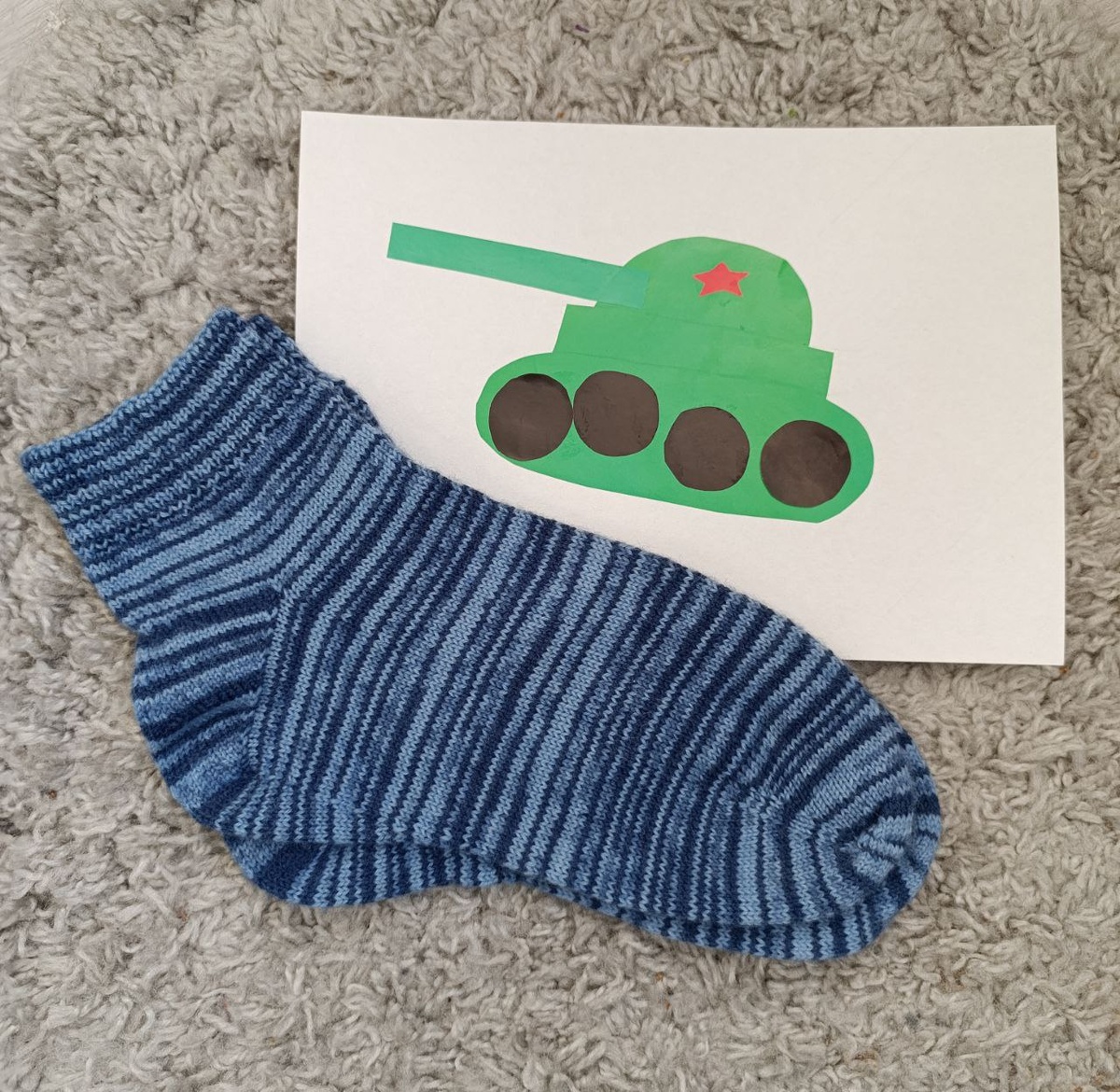 Так выложился рисунок на 84 петели в окружности (фото автора)