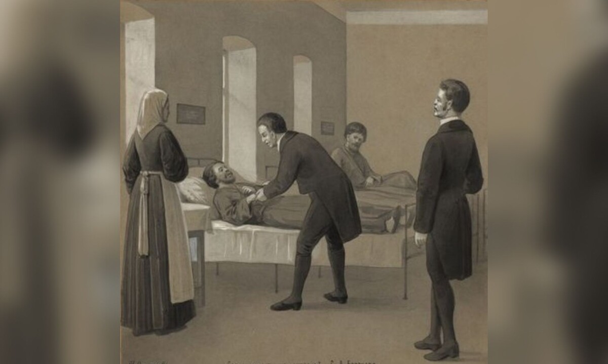    Доктор Гааз в больнице, Н. Осташев, 1860-1880-е гг.